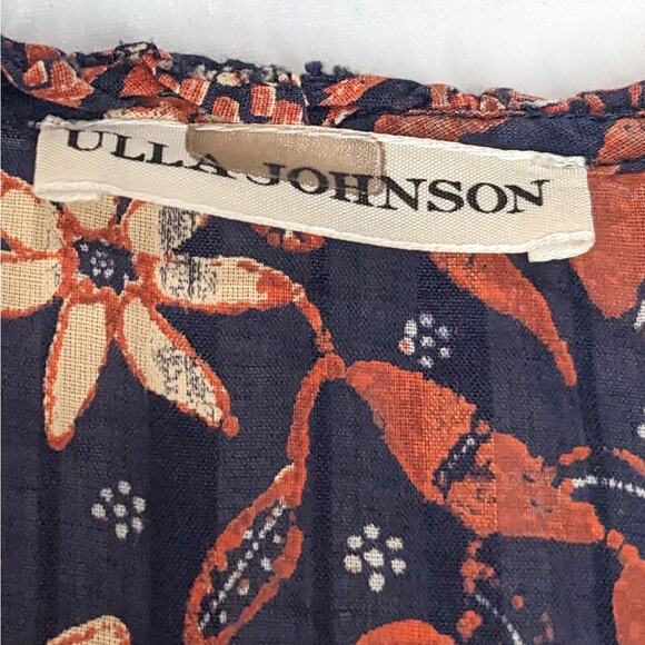 Ulla Johnson Delphine Floral Ruffle Jumpsuit Navy Blue Multi Women's Size 4 - Picture 10 of 12